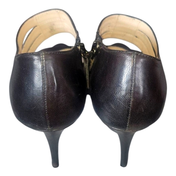 Prada Black Elegant Women's Leather Stilleto Platform Heels Sz 38 - Picture 7 of 11